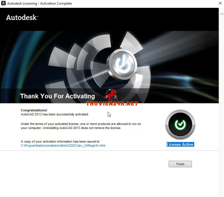 Đã Crack thành công phần mềm Autocad 2013