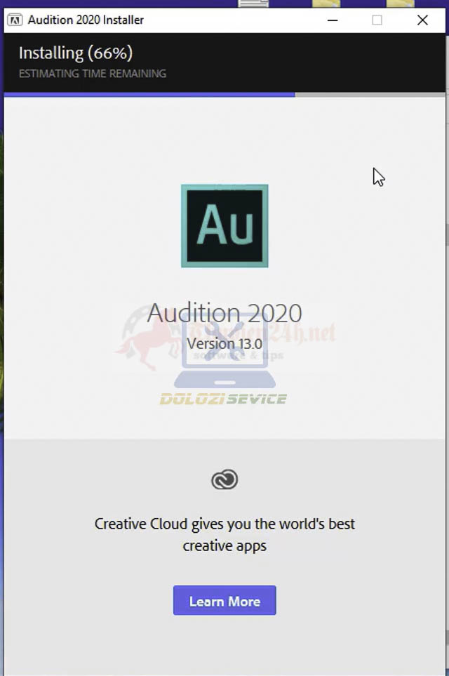 Đợi cài đặt Adobe Audition 2020