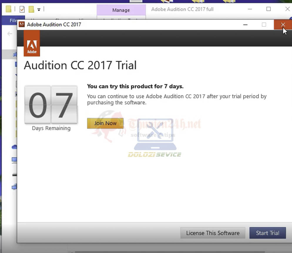 Đã cài đặt Adobe Audition 2017
